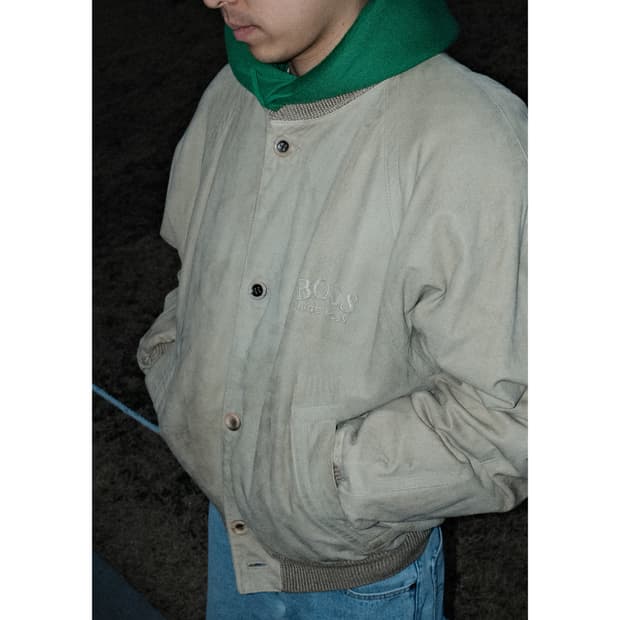 80’s Hugo Boss 스웨이드 레더 봄버 자켓