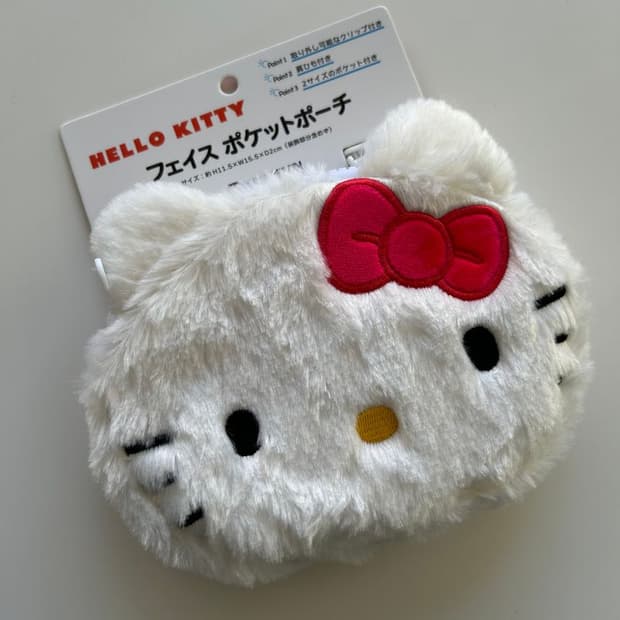 HELLO KITTY FACE POCKET POUCH 헬로키티 파우치