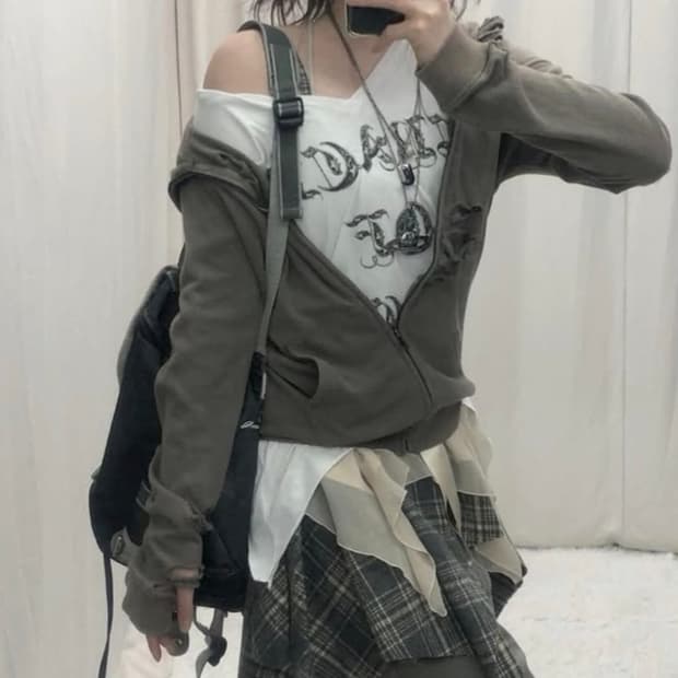 Y2k 펑크 선가든 개대장 와투케 그런지 상의셋