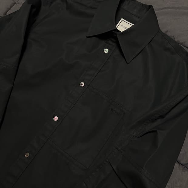 우영미 블랙 코튼 셔츠[50]