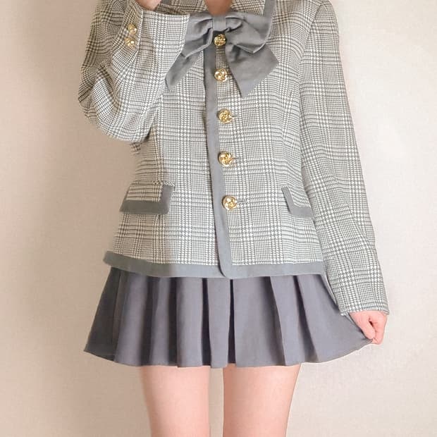 COLUMBUS AV. 러블리 리본 타이 하운드투스 자켓 (새상품)