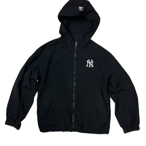 MLB 뉴욕 양키스 블랙 후드 바람막이 자켓 100