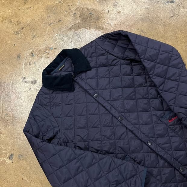 [정품/2XL] 바버 퀼팅 자켓 네이비 b12