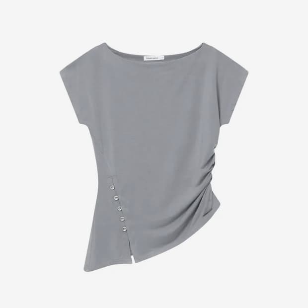 미세키서울 Side shirring slit top GREY