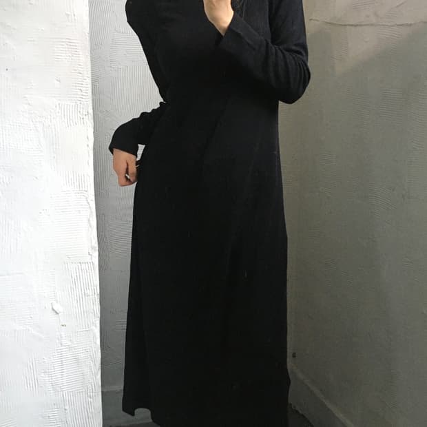 Issey Miyake 이세이미야케 블랙 모크넥 원피스