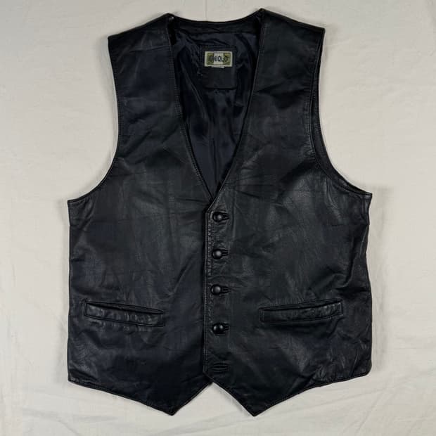 90s 유니클로 가죽 조끼 베스트 