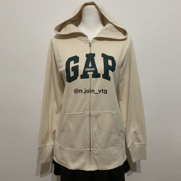 갭 베이지 딥 그린 후드집업