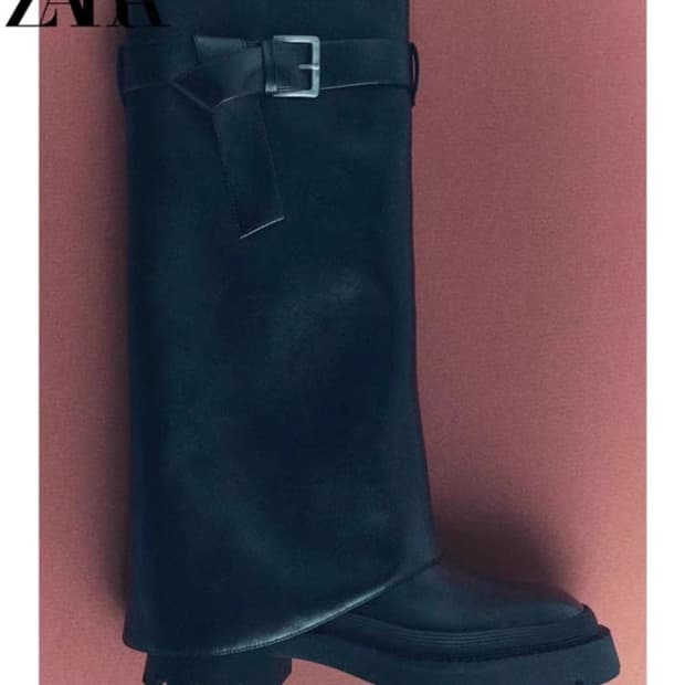 ZARA 자라 플랫 게이틀 롱부츠