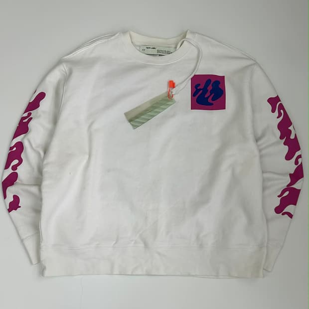 [XL] 오프화이트 20FW 앱스트랙트 화이트 크루넥 스웻셔츠 맨투맨