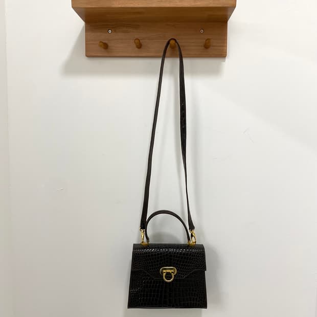 레더 블랙 핸드&숄더백