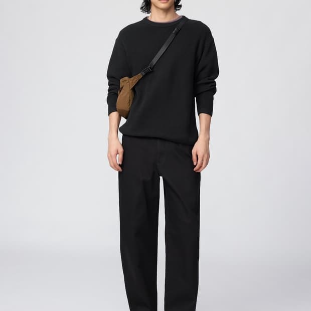 유니클로 와이드 치노팬츠 u 라인(black)