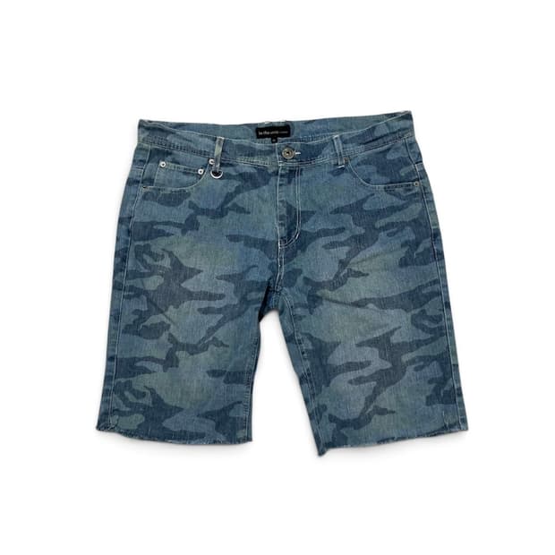 Camo denim half pants