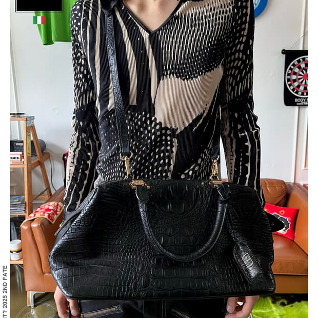 90s ENRICO COVERI 3-Way Alligator Bag