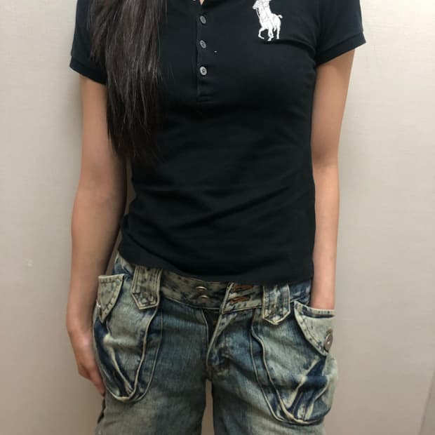 빈티지 폴로 네이비 카라 티셔츠