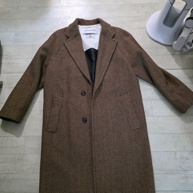 앤더슨벨 미구엘 헤링본 오버 코트 M