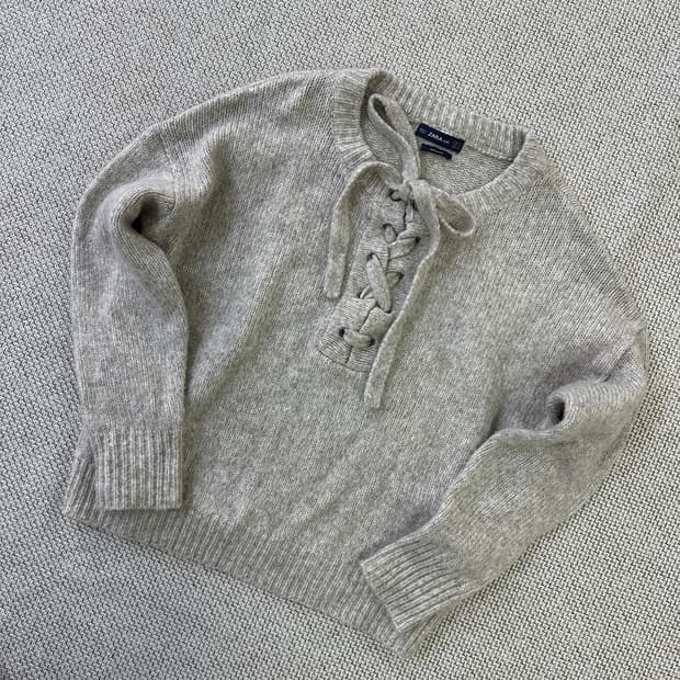 S 자라 레이스업 니트 스웨터 0401D