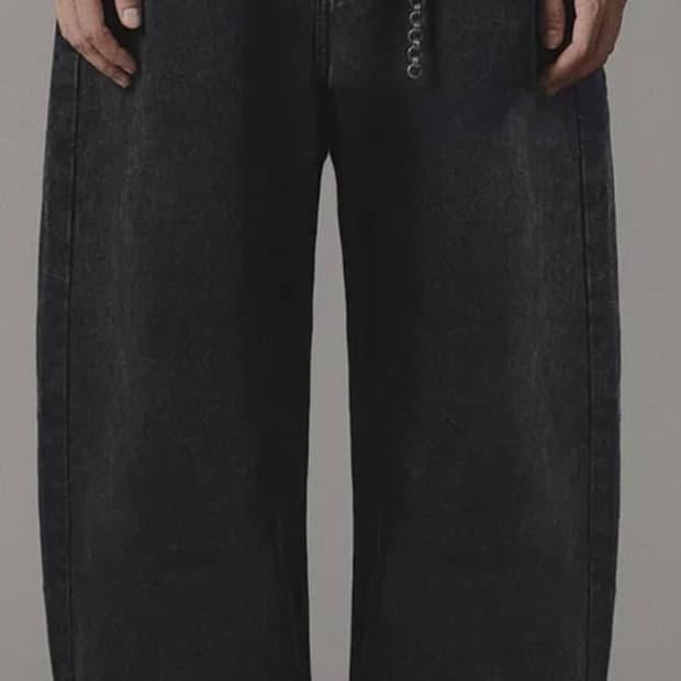 남녀공용 어널레코드 솔트워싱 데님 팬츠 흑청 L