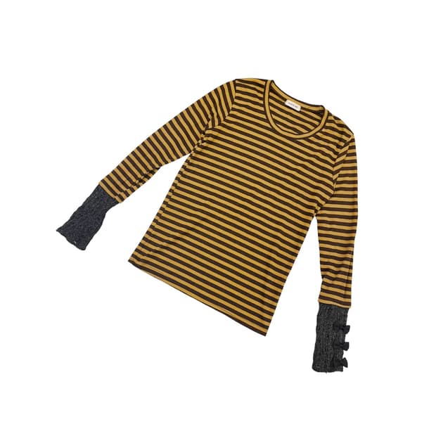스트라이프 니트 롱슬리브 탑 Close.up