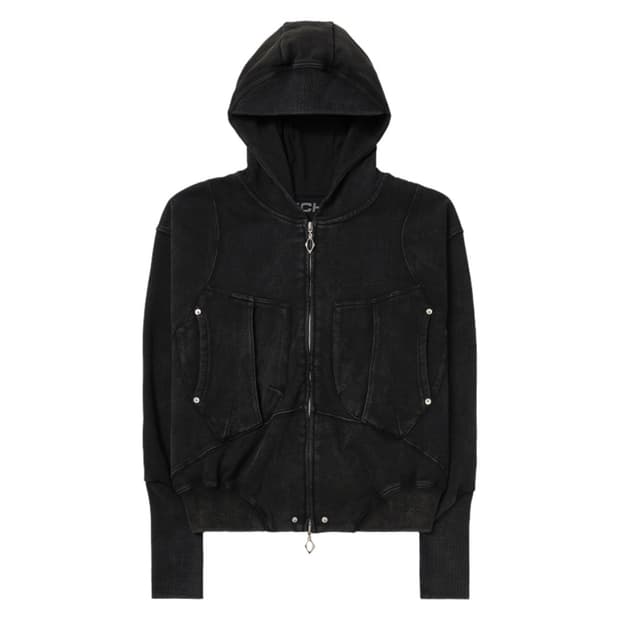 미스치프 빅 포켓 후드 워시드 블랙