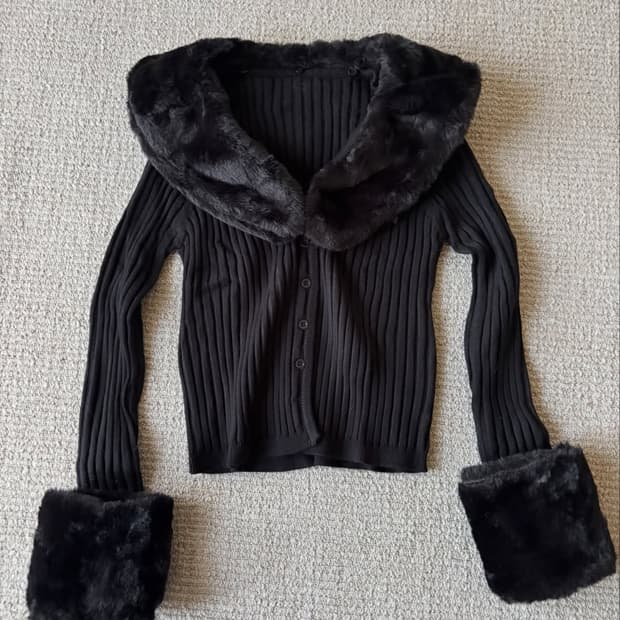 프리지아 퍼트리밍 가디건 (블랙)