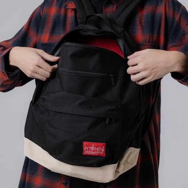 맨하탄 포티지 1209 빅애플 백 M BLACK 스웨이드 백팩 새상품