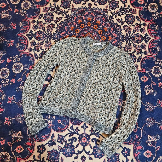 자라(Zara) 믹스 펄 트위드 가디건 자켓 M size