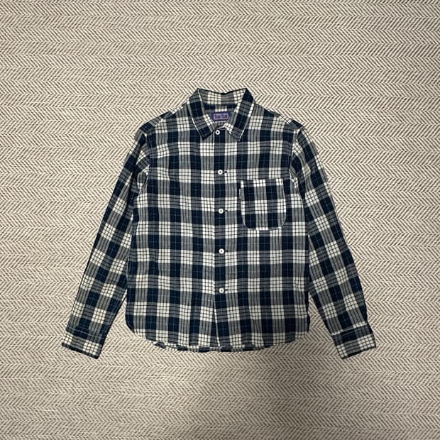 BLUE BLUE japan made indigo check shirt