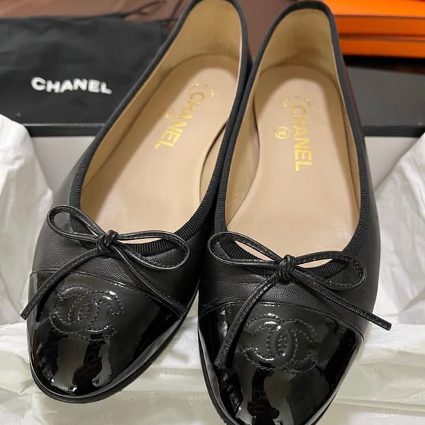 샤넬 발레리나 플랫슈즈 블랙 