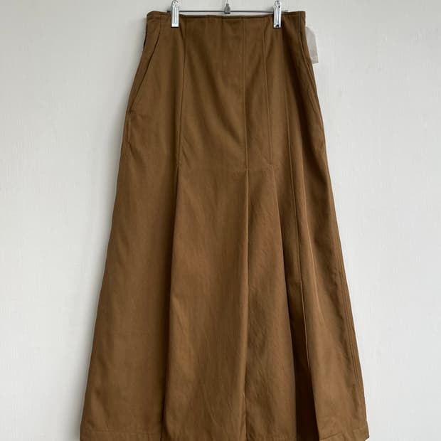 Vintage Camel Flare Long Skirt