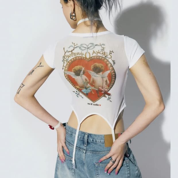 에즈이프 캘리 매쉬 티셔츠(White)