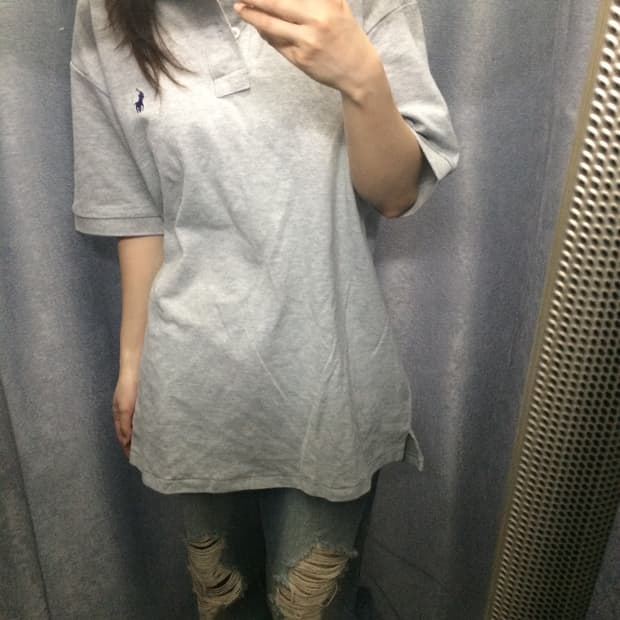 폴로 반팔티 멜란지그레이