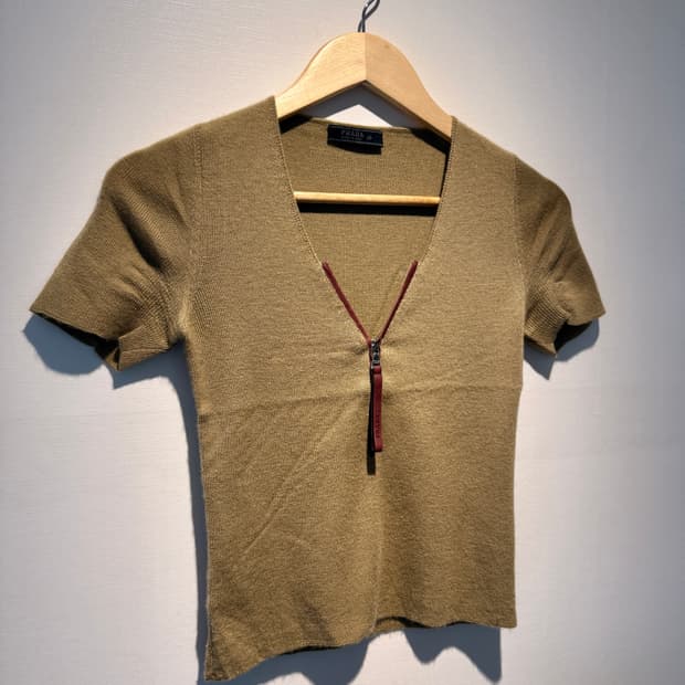 90s Cashmere-Silk Blend Zip-up Knit