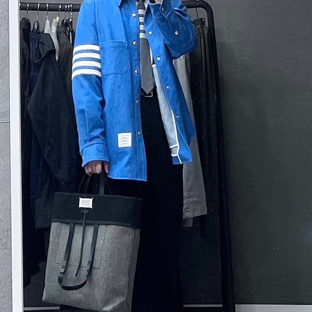 톰브라운 워시드 데님 셔츠 아우터