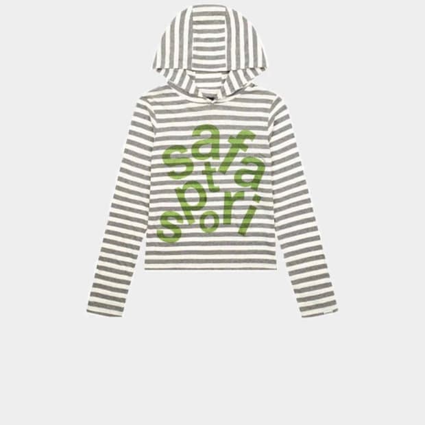 사파리스팟 스트라이프 후드 롱슬리브 1/2