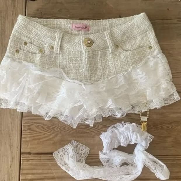 택포•빈티지 ma*rs 마즈 슈가글로스 가터 트위드 숏 팬츠 반바지