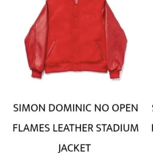 사이먼도미닉 화기엄금 레더 울 바시티 자켓 L 110