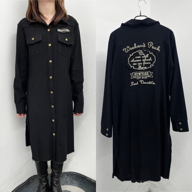 펑크 자수 패치 원피스