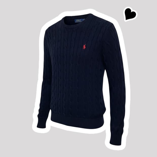 신형 폴로 랄프로렌 네이비 꽈배기 니트