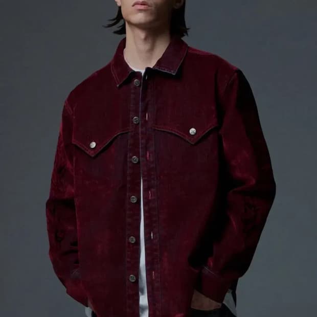 낫포너드 버건디 벨벳 셔츠 L