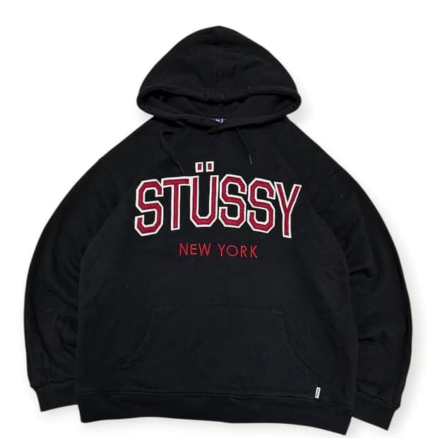 스투시 usa 뉴욕 블랙 후드티
