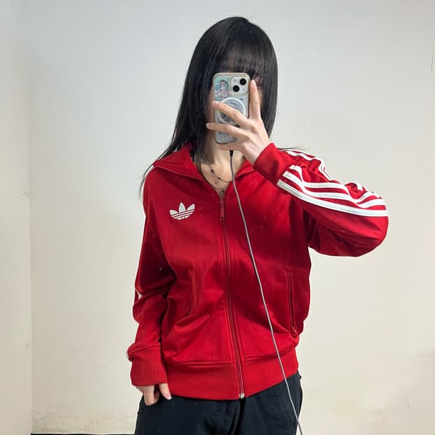 Adidas red Firebird jersey