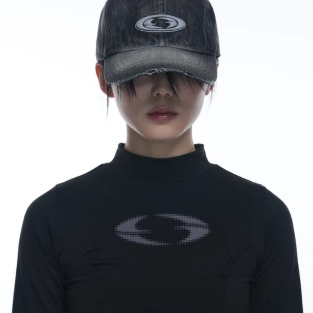 그레일즈 데님 볼캡 로고 모자 블랙 검정