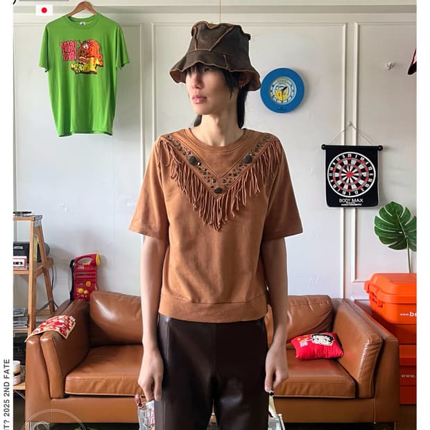 SPRAY PREMIUM by スプレイ Fringe 1/2 T-Shirt