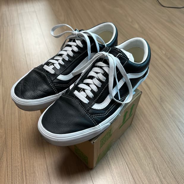 반스 레더 올드스쿨 블랙 가죽 280