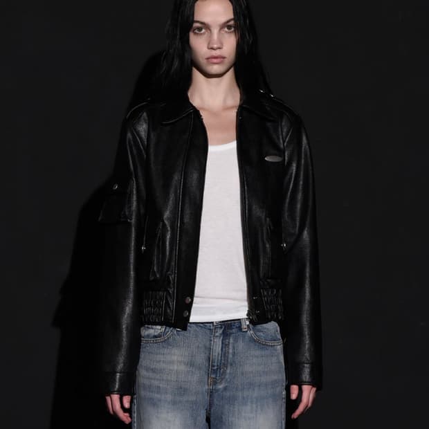 보헤미안서울 레더 봄버 점퍼  가죽자켓