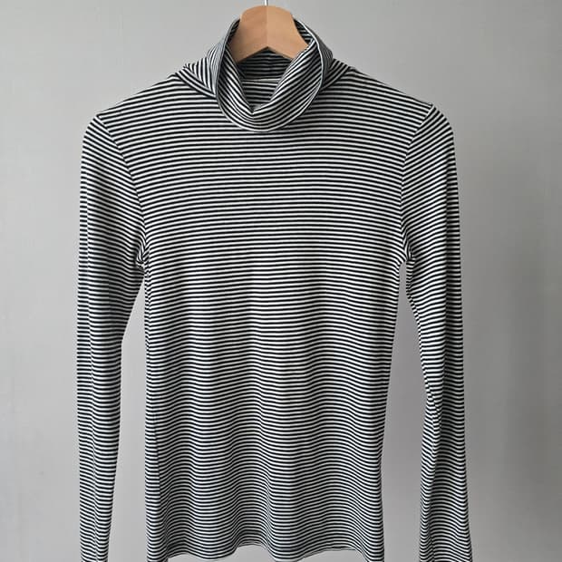 LA MARINE FRANÇAISE 스트라이프 텐셀 목폴라 니트