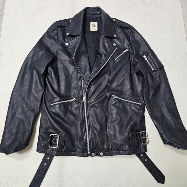 L 남자 양가죽 라이더 가죽 자켓