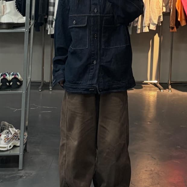 니코앤드 캐주얼 스티치 진청 데님 자켓 A3381