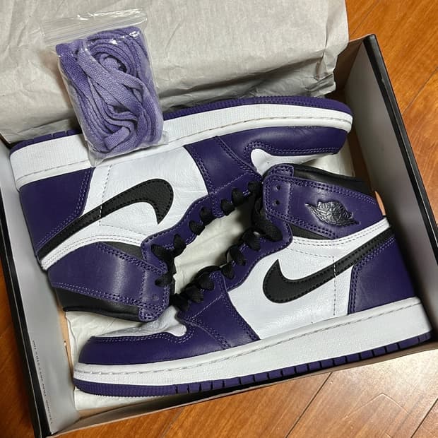 에어조던 레트로하이 OG GS 코트퍼플 235