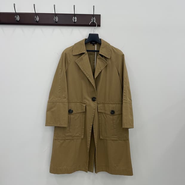 띠어리 싱글 포켓 디테일 코튼 코트